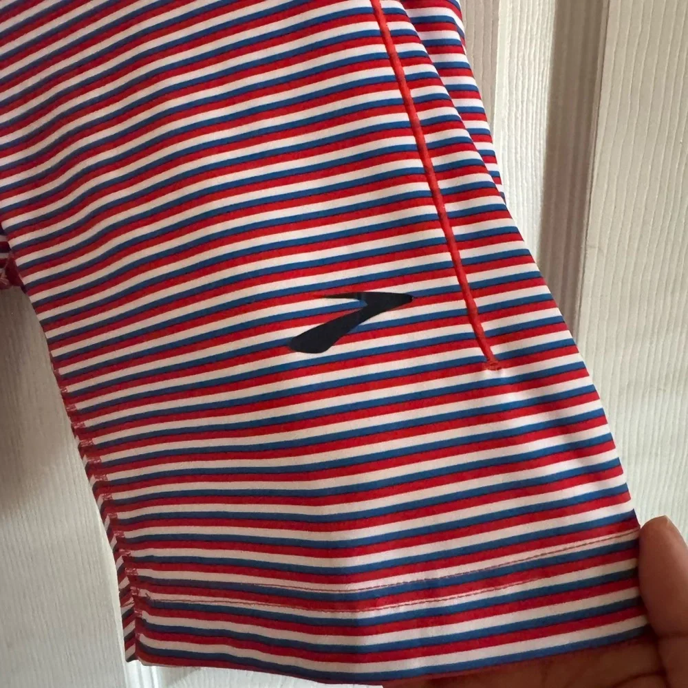 Brooks Red and Blue Striped Athletic Shorts - Picture 7 of 7